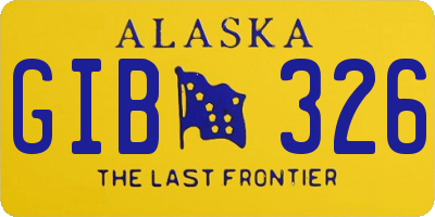 AK license plate GIB326