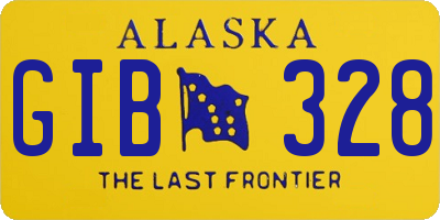AK license plate GIB328