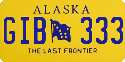 AK license plate GIB333