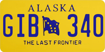 AK license plate GIB340