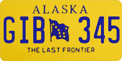 AK license plate GIB345