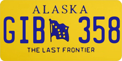 AK license plate GIB358