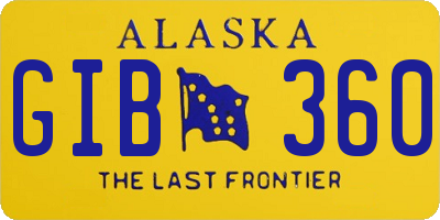 AK license plate GIB360