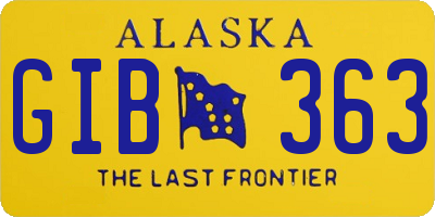 AK license plate GIB363