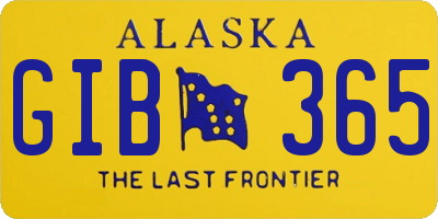 AK license plate GIB365