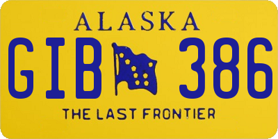 AK license plate GIB386