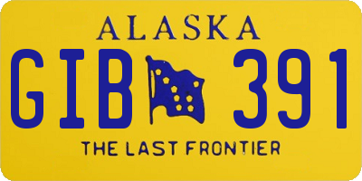 AK license plate GIB391