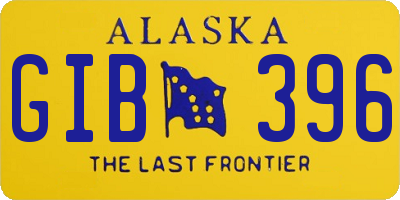 AK license plate GIB396