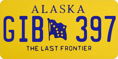 AK license plate GIB397