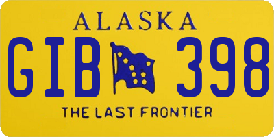 AK license plate GIB398