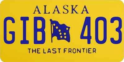 AK license plate GIB403