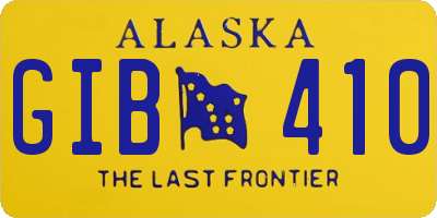 AK license plate GIB410