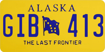AK license plate GIB413