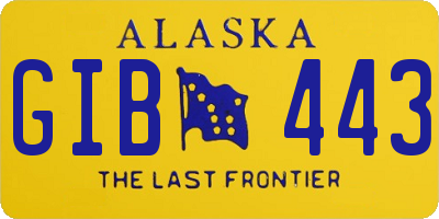 AK license plate GIB443