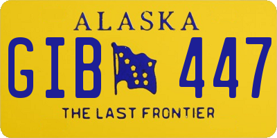 AK license plate GIB447