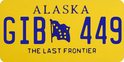 AK license plate GIB449