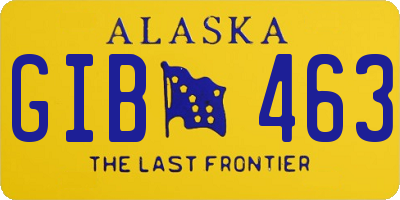 AK license plate GIB463