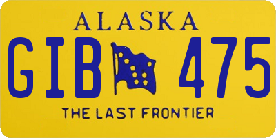 AK license plate GIB475