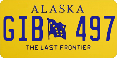 AK license plate GIB497