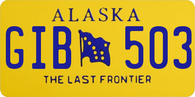 AK license plate GIB503