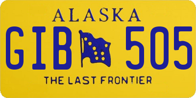 AK license plate GIB505