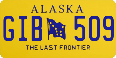 AK license plate GIB509