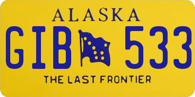 AK license plate GIB533