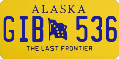 AK license plate GIB536