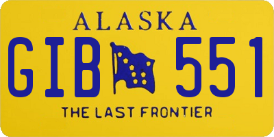 AK license plate GIB551