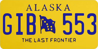AK license plate GIB553