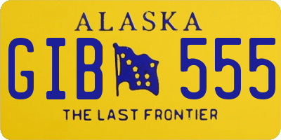 AK license plate GIB555