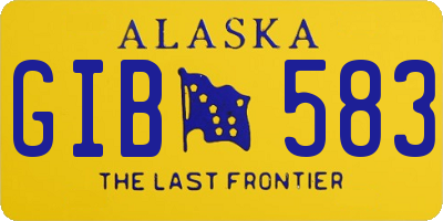 AK license plate GIB583