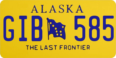 AK license plate GIB585