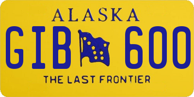 AK license plate GIB600