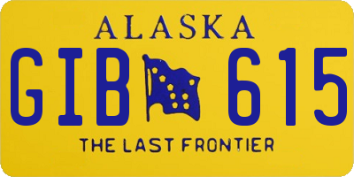 AK license plate GIB615