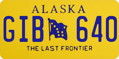 AK license plate GIB640