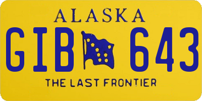 AK license plate GIB643