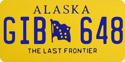 AK license plate GIB648