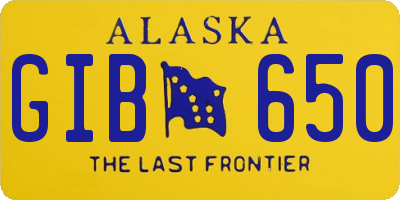 AK license plate GIB650