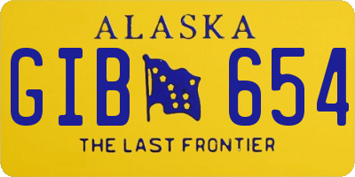 AK license plate GIB654