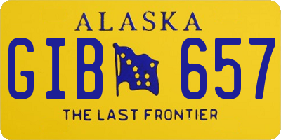 AK license plate GIB657