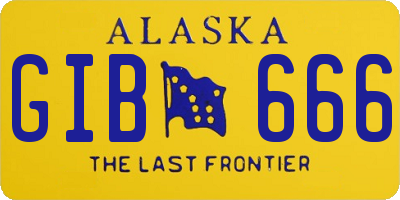 AK license plate GIB666