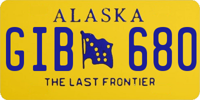 AK license plate GIB680