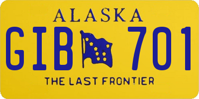AK license plate GIB701