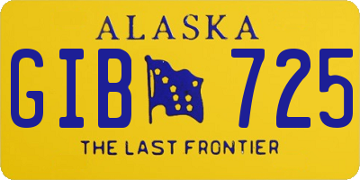 AK license plate GIB725