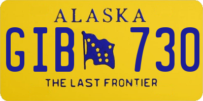 AK license plate GIB730