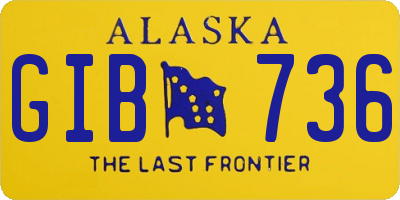 AK license plate GIB736