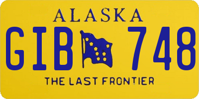 AK license plate GIB748