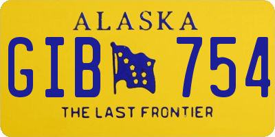 AK license plate GIB754