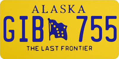 AK license plate GIB755